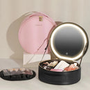 Estojo de Maquiagem GlamBox Multifuncional com Espelho LED