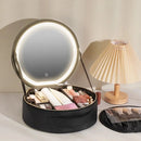 Estojo de Maquiagem GlamBox Multifuncional com Espelho LED