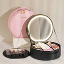 Estojo de Maquiagem GlamBox Multifuncional com Espelho LED
