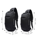 Mochila Transversal Antifurto para Viagem - Resistente à Água